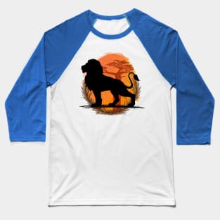 Lion Silhouette - Savannah Baseball T-Shirt